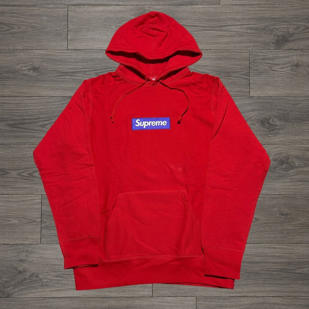 Supreme Box Logo Hoodie Size Large Red Purple Bogo Sweatshirt Made In Canada